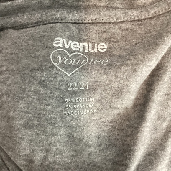 Avenue Gray Long Sleeve Scoop Neck Embellished T-Shirt 22/24 - Picture 6 of 6